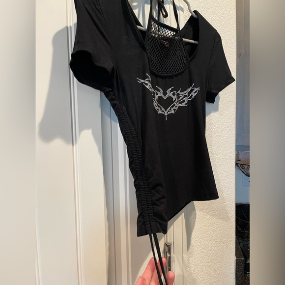 Romwe Punk Fishnet Crop Tee - Picture 4 of 13